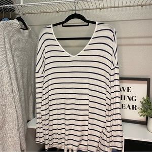 Oversized Striped Long Sleeve Tee